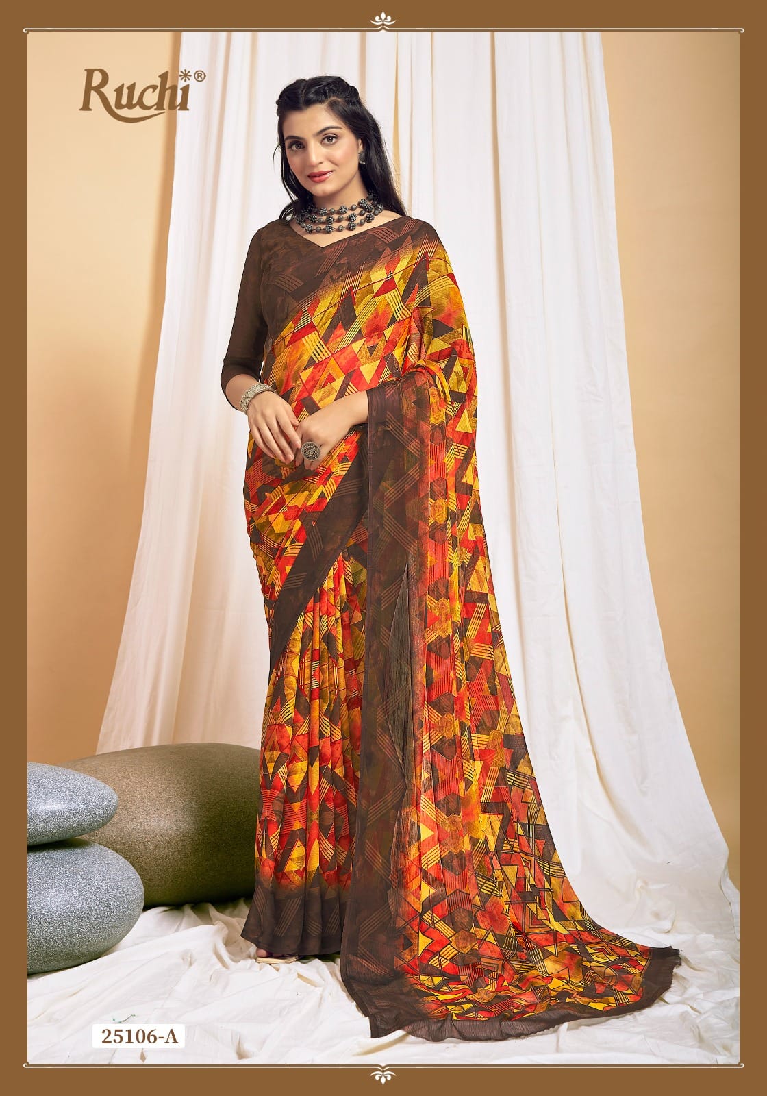 Ruchi Star Chiffon 125 soft Chiffon Saree Collection
